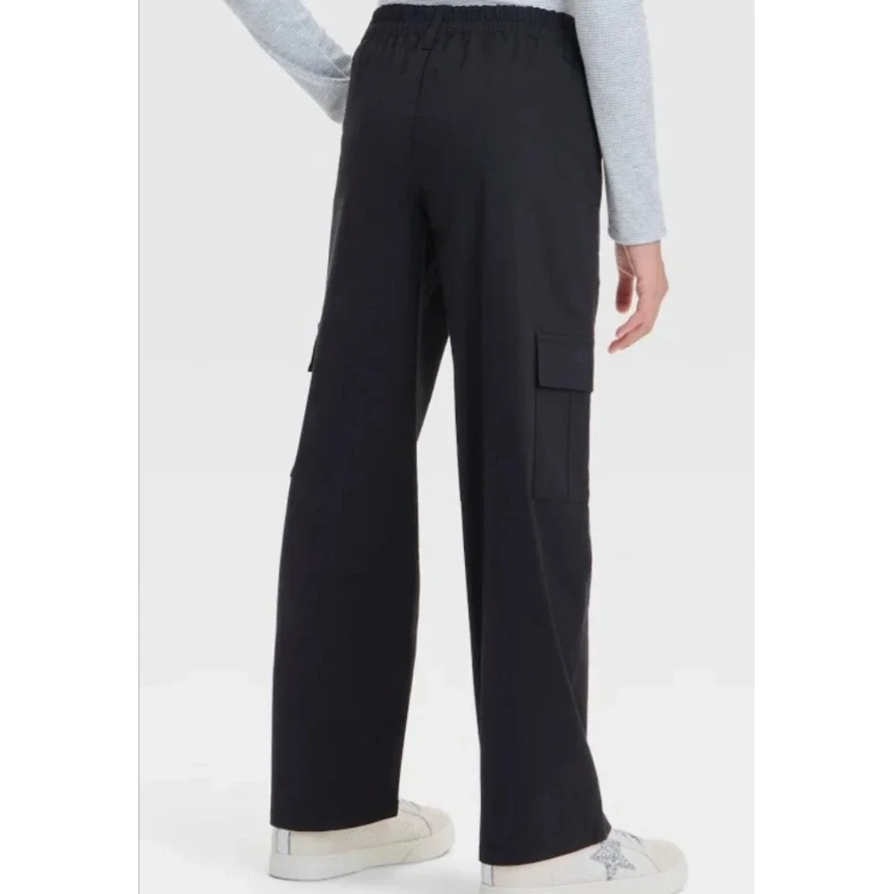 Art Class black mid rise Wide Leg Cargo Pants, Girls Pants XL 14